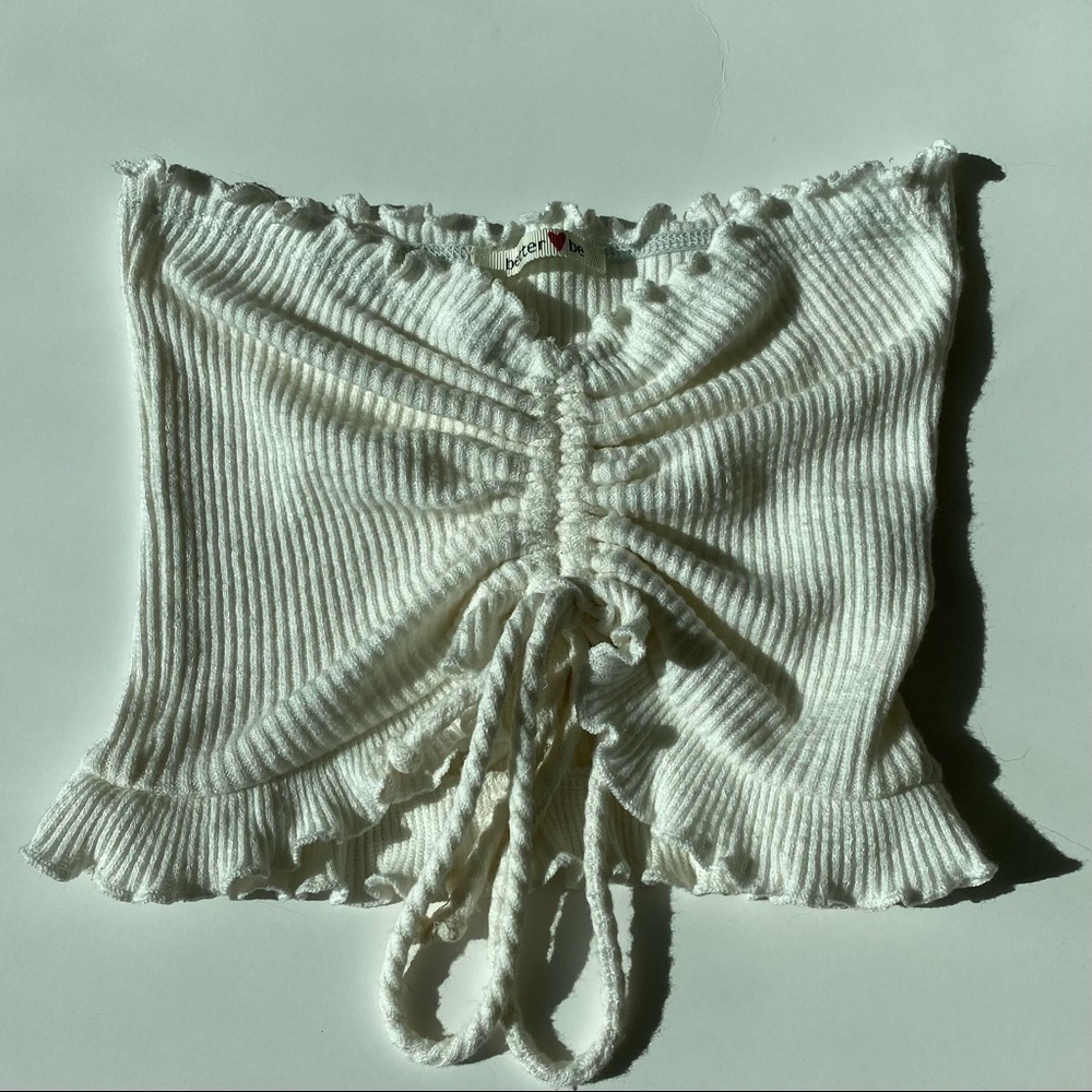 Scrunch tie Strapless Crop Top